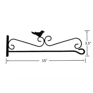 2 Pack Wall Mount Garden Flag Stand Wrought Iron Bird Flag Holder, Post Stand Yard Flag Scroll Hanger, Weather Resistant & Easy Mounting