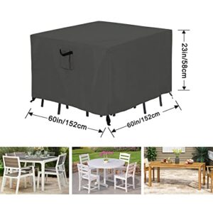 ABCCANOPY Waterproof Outdoor Patio Table Set Cover Lawn Patio Furniture Covers Heavy Duty UV Resistant Dust Proof Protective Covers, 60" Lx 60" Wx 23" H