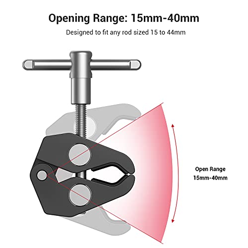 SmallRig Clamp w/ 1/4" and 3/8" Thread and 9.8 Inches Adjustable Friction Power Articulating Magic Arm with 1/4" Thread Screw for LCD Monitor/LED Lights - KBUM2732B