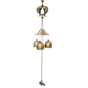 Hooshing Fish Wind Chimes for Outside Deep Tone Cute Metal Bells for Lucky Home Outdoor Garden Patio Hanging Decor Gift