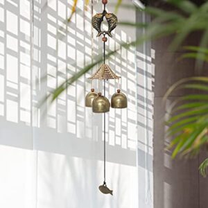 Hooshing Fish Wind Chimes for Outside Deep Tone Cute Metal Bells for Lucky Home Outdoor Garden Patio Hanging Decor Gift