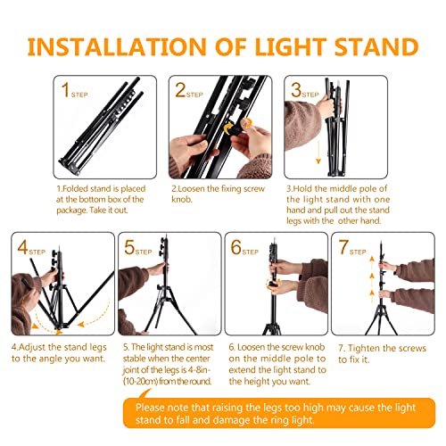 JJ JIANJIN Ring Light Kit:18Inch Outer 11.8Inch Inner 55W6700k Dimmable LED Light , Tripod Stand, Remote Controller,Box for Camera,Smartphone,YouTube,TikTok,Self-Portrait Shooting,CRI90,Black