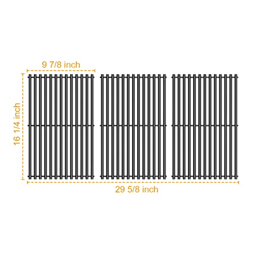 GLOWYE 16 1/4 inch Grill Grates Replacement for Dyna Glo DGF510SBP DGF510SSP DGF510SSP-D, Replacement Parts for Backyard BY13-101-001-13, BY12-084-029-98, BHG BH13-101-099-01 BH14-101-099-01 Gas Grill