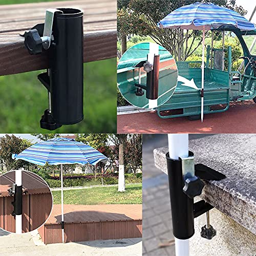 Patio Umbrella Clamp Outdoor Umbrella Holder Bench Buddy Deck Umbrella Stand,Metal Clamp Holder Clip Beach Fishing Umbrella Mount Clamp for Deck,Bleachers,Tailgates,Railing,Boats,Poles,Fences