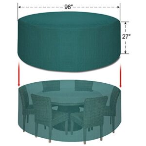 Strong Camel Patio Outdoor Garden Furniture Cover Winter Protector Round Square Table Chair Set-Green