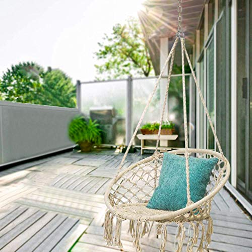 Mertonzo Hammock Swing Chair for 2-16 Years Old Kids,Handmade Knitted Macrame Hanging Swing Chair for Indoor,Bedroom,Yard,Garden- 230 Pound Capacity