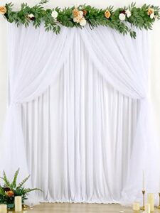 white tulle backdrop curtains for baby shower party wedding photo drape sheer backdrop for birthday bridal shower photography props 5 ft x 10 ft