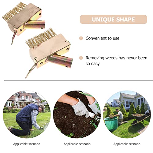 HANABASS Grabber Tool 2pcs Steel Wire Brush Manual Weeders Garden Wire Brush Tools Weeding Tool Hand Tools