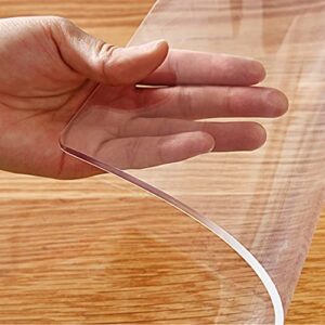 Square Crystal Clear Plastic Table Cover Protector 20x20 Inch Waterproof PVC Protective Table Pad Transparent Vinyl Desk Mat for End Table Night Stand Coffee Table Dining Room Table Patio Garden Table