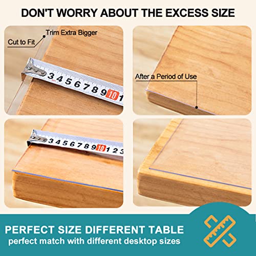 Square Crystal Clear Plastic Table Cover Protector 20x20 Inch Waterproof PVC Protective Table Pad Transparent Vinyl Desk Mat for End Table Night Stand Coffee Table Dining Room Table Patio Garden Table