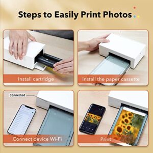 Liene 4x6'' Photo Printer, Wi-Fi Picture Printer, 20 Sheets, Full-Color Photo, Instant Photo Printer for iPhone, Android, Smartphone, Thermal dye Sublimation, Portable Photo Printer for Home Use