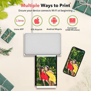 Liene 4x6'' Photo Printer, Wi-Fi Picture Printer, 20 Sheets, Full-Color Photo, Instant Photo Printer for iPhone, Android, Smartphone, Thermal dye Sublimation, Portable Photo Printer for Home Use