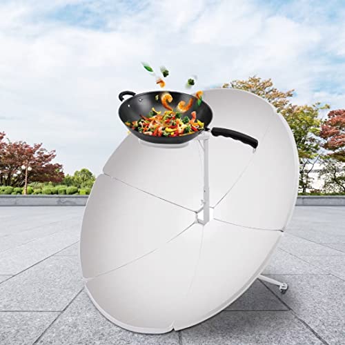 1800W Portable Concentrating Oven BBQ Grill Multifunctional Solar Cooker Parabolic Sun Oven Outdoor Stove High Calorific Value for Home Garden Yards Camping BBQ Cooking RV 1.5M Diameter 1292-1832℉