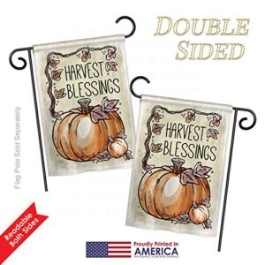 Breeze Decor Harvest Blessings Garden House Flags Set Falltime Autumn Scarecrow Pumkins Sunflower Leaves Season Autumntime Gathering Small Decorative Gift Yard Banner Double-Sided Made in USA 28 X 40