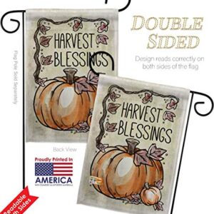 Breeze Decor Harvest Blessings Garden House Flags Set Falltime Autumn Scarecrow Pumkins Sunflower Leaves Season Autumntime Gathering Small Decorative Gift Yard Banner Double-Sided Made in USA 28 X 40