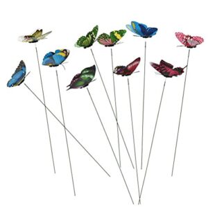 datingday 10 pack colourful garden butterflies on sticks miniature fairy garden decoration