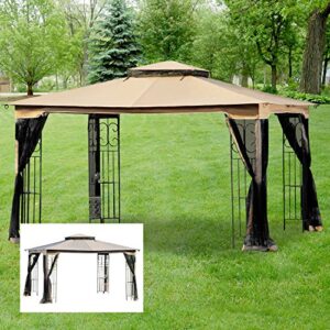garden winds regency ii gazebo replacement canopy top cover – riplock 350