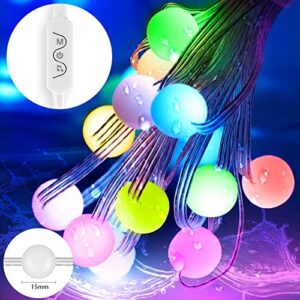 Color Changing Globe String Lights,16.4Ft 50 LED Waterproof Colorful Ball Fairy Lights with RF Remote & APP, 5V USB RGB Music Sync Twinkle Ball Lights for Garden Camping Dinner Wedding Birthday Party