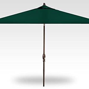 Treasure Garden 8 x 10-Foot Deluxe Auto-Tilt Rectangular Market Umbrella with Bronze Frame and Obravia2 Fabric: Forest Green