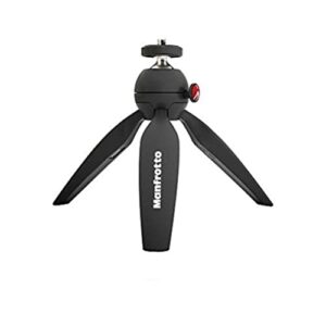 manfrotto mtpiximii-b, pixi mini tripod with handgrip for compact system cameras, made in italy, for dslr, mirrorless, video, compact size, technopolymer and aluminium, black