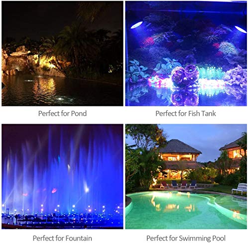 ZHGSERVU Pond Lights Underwater Fountain Light 3.5W Color Changing Submersible Spotlight with 36-LED Bulbs Underwater Light Waterproof IP68 Pool Light for Pond Aqaurium Garden Fish Tank