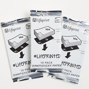 Lifeprint 30 pack of film for Lifeprint Augmented Reality Photo AND Video Printer. 2x3 Zero Ink sticky backed film