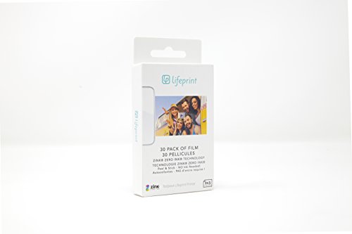 Lifeprint 30 pack of film for Lifeprint Augmented Reality Photo AND Video Printer. 2x3 Zero Ink sticky backed film