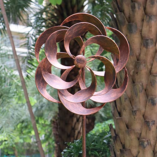 LERFUGI 360 Degrees Metal Swivel Classical Wind Spinner Willow Leaves for Patio Lawn Outdoor Yard Lawn Garden (21998)