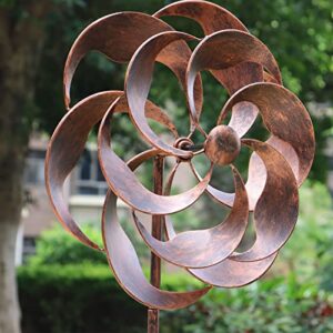 LERFUGI 360 Degrees Metal Swivel Classical Wind Spinner Willow Leaves for Patio Lawn Outdoor Yard Lawn Garden (21998)