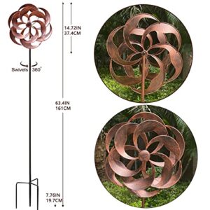 LERFUGI 360 Degrees Metal Swivel Classical Wind Spinner Willow Leaves for Patio Lawn Outdoor Yard Lawn Garden (21998)