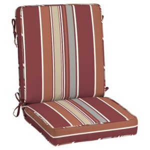 red striped high back premium replacement cushion 24 x 20 x 4 in & 20 x 20 x 4 in (shipped in resealable vacuum storage bag) for outdoor patio furniture