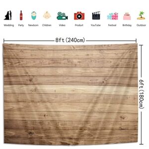 BINQOO 8x6ft Easter Wood Wall Background Happy Easter Brown Wood Backdrop Baby Shower Wooden Backdrops Birthday Party Newborn Wood Decoration Backdrops Props for Studio Photographers