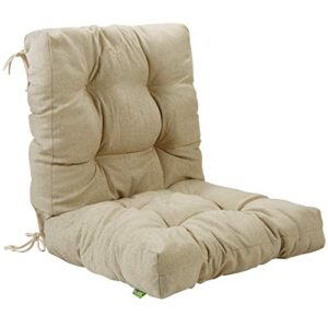 big hippo outdoor seat/back chair cushion – tufted high back patio chair cushions soft thicken patio chair cushion for indoor, outdoor, home use (beige)