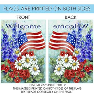 Toland Home Garden 112060 Patriotic Welcome Patriotic Flag 12x18 Inch Double Sided for Outdoor Flower House Yard Decoration