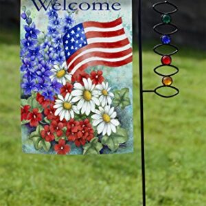 Toland Home Garden 112060 Patriotic Welcome Patriotic Flag 12x18 Inch Double Sided for Outdoor Flower House Yard Decoration