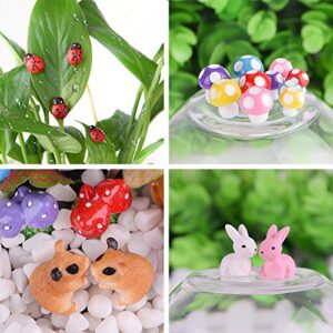 KUUQA 78 Pieces Fairy Garden Accessories,Fairy Garden Animals,Micro Landscape Ornaments,Miniature Ornaments Kit,Dollhouse Decoration,Garden DIY Kit