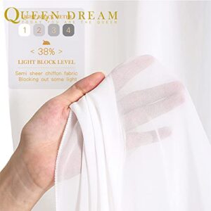 White Backdrop Curtains 2 Panels 5ft x 8ft Sheer Chiffon Backdrop Curtain Drapes for Birthday Party Wedding Decorations