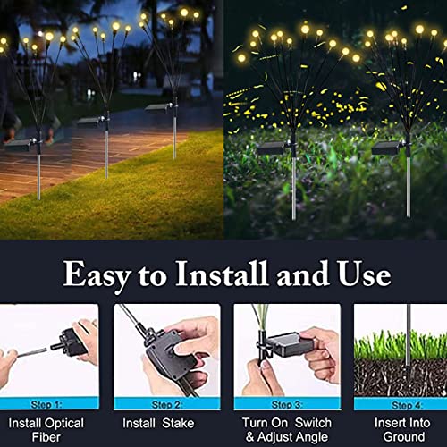 SUHERCBD Solar Garden Lights - New Upgraded Solar Swaying Light,2 Pack10 LED Solar Firefly Lights, Sway by Wind, Solar Outdoor Lights for Yard Patio Walkway Decoration, Warm White