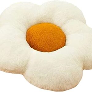 LANFIRE Flower Cushion Flower Throw Pillows Standard Pillows Patio Furniture Cushions Home Chair Pads (40 CM, White Brown)