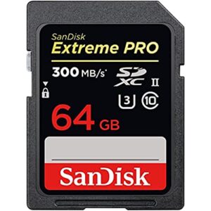 sandisk 64gb extreme pro sdxc uhs-ii memory card – c10, u3, v90, 8k, 4k, full hd video, sd card – sdsdxdk-064g-gn4in