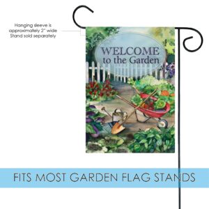 toland home garden 111166 welcome garden flower flag 12×18 inch double sided flower garden flag for outdoor house welcome flag yard decoration