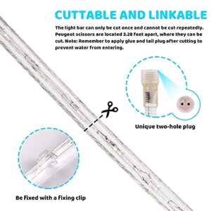 LED Rope Lights Outdoor Warm White - Waterproof 50ft SURNIE Cuttable 3000K Soft Lighting Indoor 110V Plug Connectable Flexible Thick Clear Tube for Bedroom Outside Garden Deck Patio Camping Decor