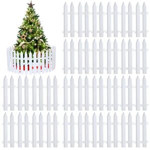 50 pcs christmas plastic picket fence white plastic tree fence thick plastic fence mini fence decorations plastic garden fencing for christmas wedding party miniature garden