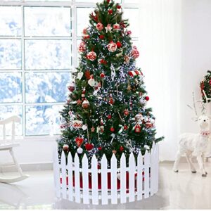 50 Pcs Christmas Plastic Picket Fence White Plastic Tree Fence Thick Plastic Fence Mini Fence Decorations Plastic Garden Fencing for Christmas Wedding Party Miniature Garden