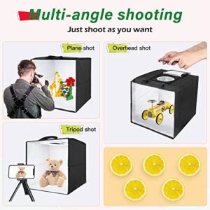 Portable Photo Studio Light Box, 12” × 12” Mini Photo Lightbox & Small Tripod Kit for Product Photography with 96 LED Lights and 6 Colored Backdrops