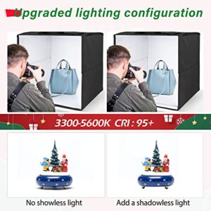 Portable Photo Studio Light Box, 12” × 12” Mini Photo Lightbox & Small Tripod Kit for Product Photography with 96 LED Lights and 6 Colored Backdrops