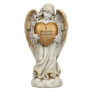 joseph’s studio by roman – angel holding heart memorial garden statue, collection, 12.25″ h, resin and stone, decorative, religious gift, home indoor and outdoor decor, durable, long lasting