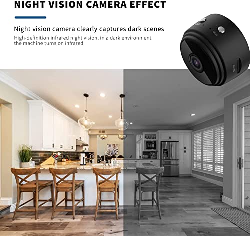 XAJBJJ 2023 Upgraded 1080P WiFi Camera Detector for Home Office,Indoor Camera with Motion Detection Night Vision - Car Cameras for Surveillance-CC1