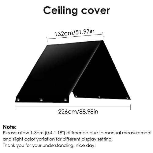 Ruiqas Playground Replacement Canopy, 52x89 Waterproof UV-Resistant 190T Silver-Coating Polyester Kids Playground Tarp Cover for Swing Set Garden Patio