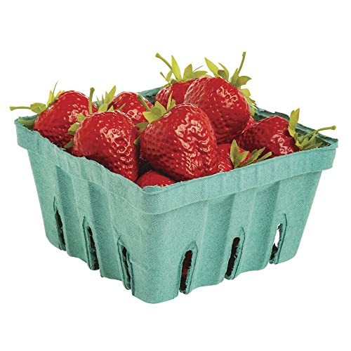 Pactiv 1 Quart Sized Garden Party Berigard Berry Basket Molded Fiber Green | 297/Case